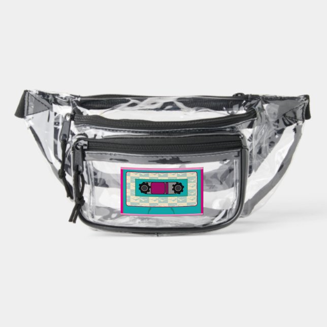 Fun Mixtape Fun Retro 80s Art Scene Clear Fanny Pack (Front)