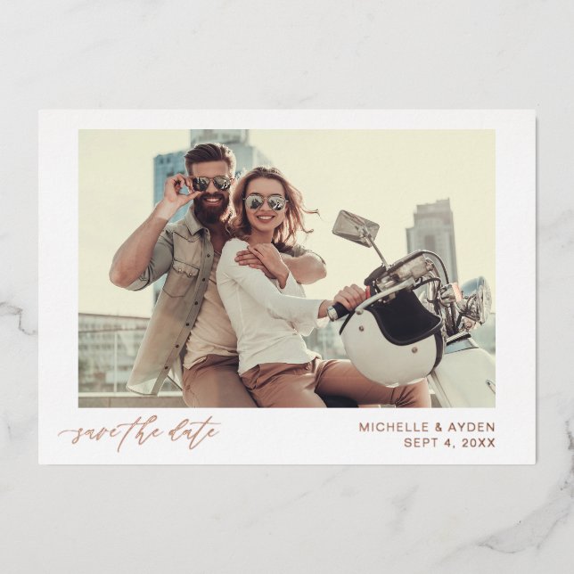 Fun Mod Instant Photo Save the Date Foil Invitation (Front)