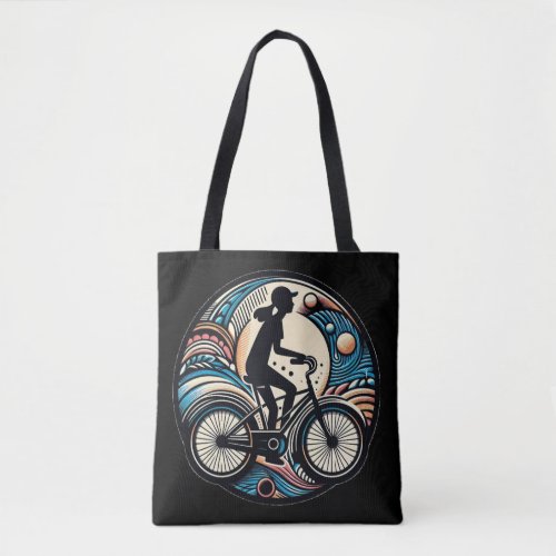 Fun Modern Abstract Design Bike Logo  Tote Bag