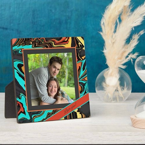 Fun Modern Abstract Photo Customized Message Plaque