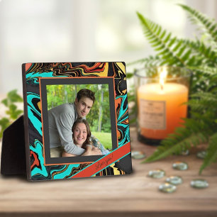 Fun Modern Abstract Photo Customized Message Plaque