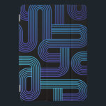Fun Modern Abstract Purple Blue Maze Pattern iPad Pro Cover<br><div class="desc">This modern design features a fun abstract maze pattern in purple,  turquoise and blue on a black background #ipad #ipadcases #cases #ipadcovers #gifts #electronics #tabletcases</div>
