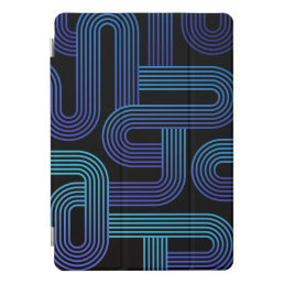 Fun Modern Abstract Purple Blue Maze Pattern iPad Pro Cover