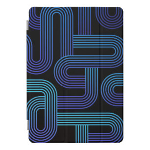 Fun Modern Abstract Purple Blue Maze Pattern iPad Pro Cover