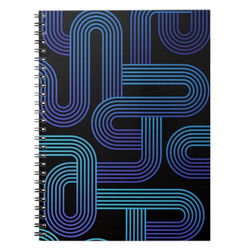 Fun Modern Abstract Purple Blue Maze Pattern Notebook