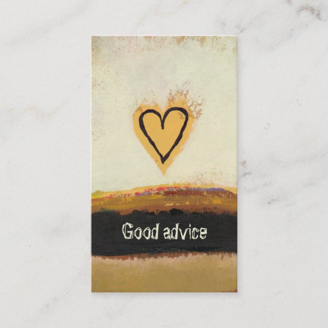 Fun modern art heart painting customize your own advice card (Front)