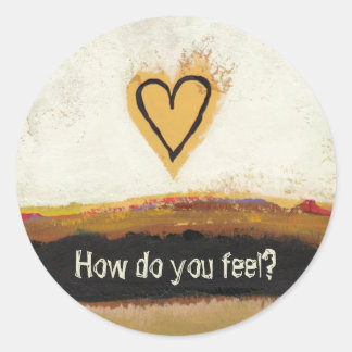 Fun modern art heart painting customize your own classic round sticker
