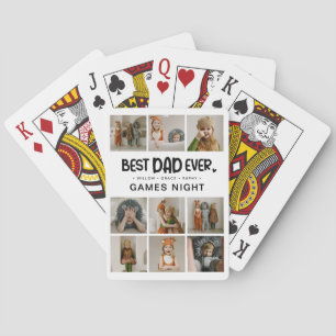Fun Modern 'BEST DAD EVER' 9 Photo Poker Cards