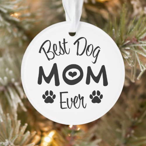 Fun Modern Best Dog Mom Photo Ornament