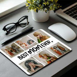 Fun Modern 'BEST MOM EVER' 6 Photo Mouse Pad