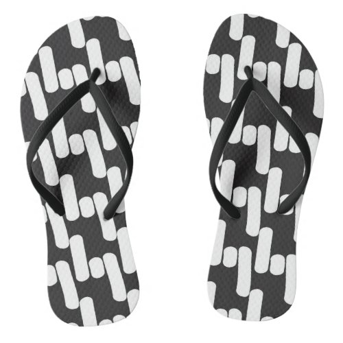 Fun modern black and white flip flops