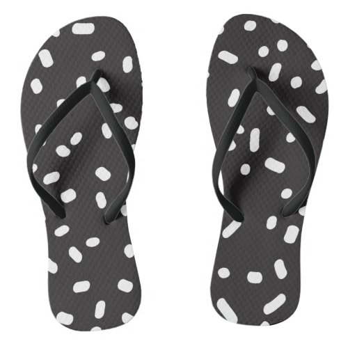 Fun modern black and white flip flops