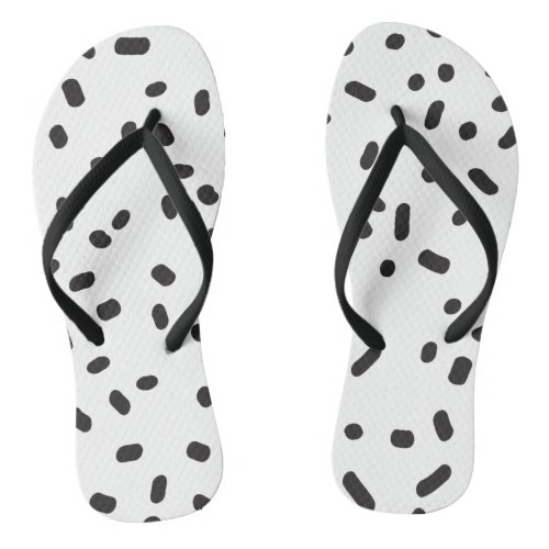 Fun modern black and white flip flops