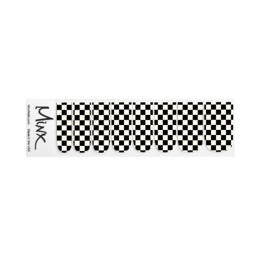 Fun Modern Black & White Checkerboard Pattern Minx Nail Art Zazzle