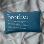 Fun Modern Blue Cool Best Ever Brother Definition Lumbar Pillow<br><div class="desc">Perfect for your special brother (big or small) to create a unique gift. A perfect way to show him how amazing he is every day. You can even customise the background to their favourite color. Designed by Thisisnotme©</div>