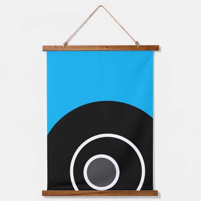 Fun Modern Bright Sky Blue Black Ocean Oyster Hanging Tapestry (Front)
