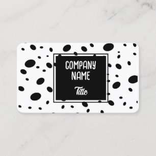 fun modern chic black and white dot pattern bold  business card