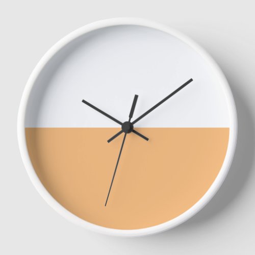 Fun Modern Chic Light Orange White Color Blocks  Clock