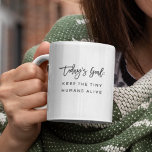 Fun Modern Chic Mom Mother Saying Goals Quote Coffee Mug<br><div class="desc">Trendy,  stylish,  funny coffee mug saying "Today's goal: Keep the tiny humans alive" in modern script typography on the two-toned coffee mug. Perfect birthday gift for the awesome mom in your life. Available in many more interior colors.</div>