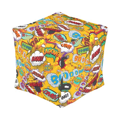 Fun Modern Colorful Comic Book Pop Art Pouf