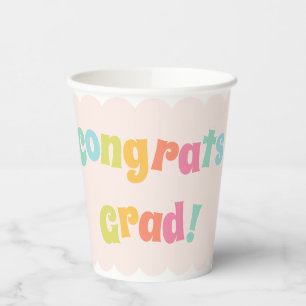 Fun Modern Colorful Congrats Grad Paper Cups