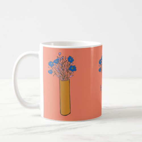 Fun Modern Colorful Flower Sketch For Her  Coffee Mug