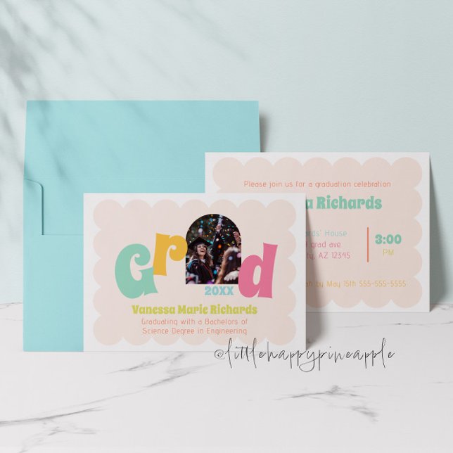 Fun Modern Colorful Graduation Announcement (Creator Uploaded)