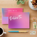 Fun Modern Colorful Pink Kids Teen Thank You Card Envelope<br><div class="desc">This colorful and modern envelope features a gradient background in shades of pink,  aqua,  and purple with modern typography. This envelope coordinates with our Fun Colorful Modern Sweet Sixteen Thank You Card but can also be used for personal stationery.</div>