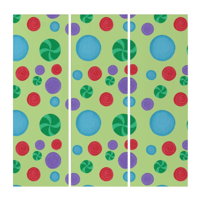 Fun Modern Colorful Polka Dots Pizazz Wall Panels (Front)