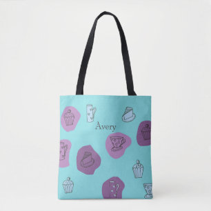 Fun Modern Colorful Quirky Tea Tote Bag