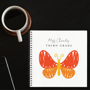 Fun Modern Colorful Trendy Butterfly Notebook