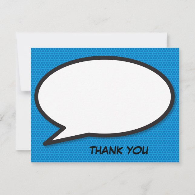 Fun Modern Comic Book Speech Bubble Message Note Card (Front)