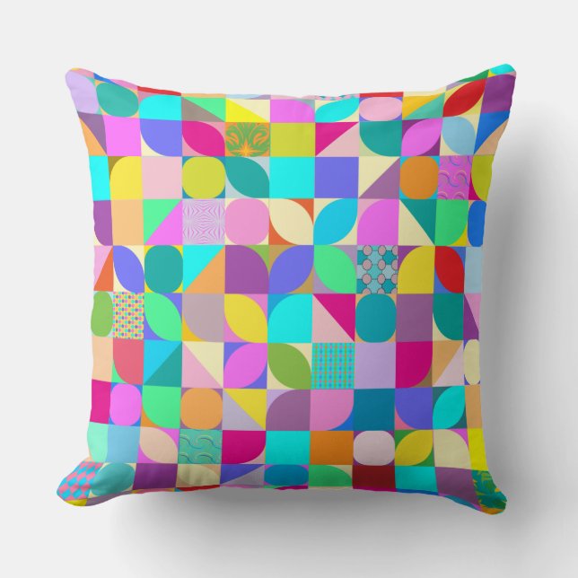 Fun Modern Contemporary PatternTrendy Throw Pillow (Front)