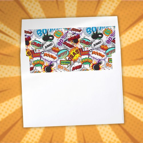 Fun Modern Cool Colorful Comic Book Envelope Liner