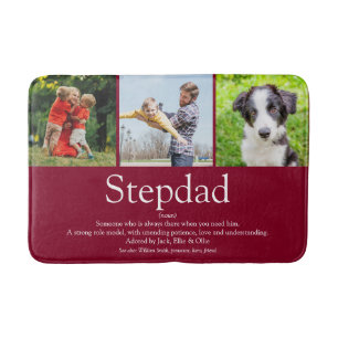 Fun Modern Cool Stepfather Stepdad Photo Collage Bath Mat