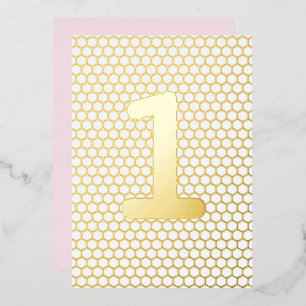 Fun Modern Custom Gold Pressed Birthday Foil Invitation