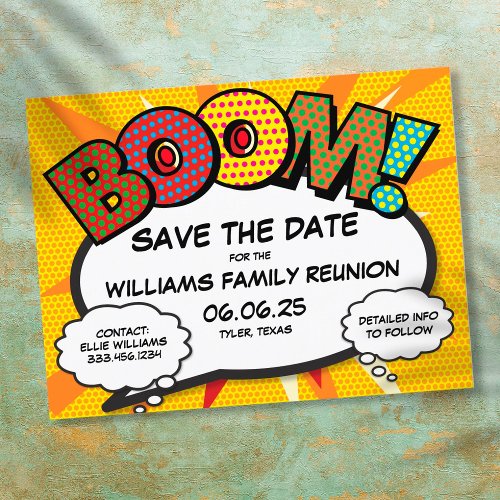 Fun Modern Family Reunion Party Save the Date  Announcement Postcard