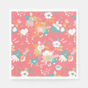 Fun Modern floral colourful Napkins