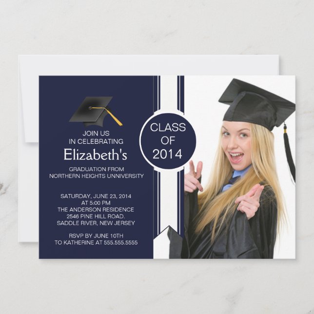 Fun Modern Graduate Photo Graduation Party Invitation (Front)