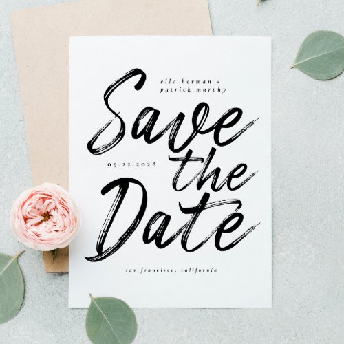 Fun Modern Handwritten Wedding Save the Date Invitation