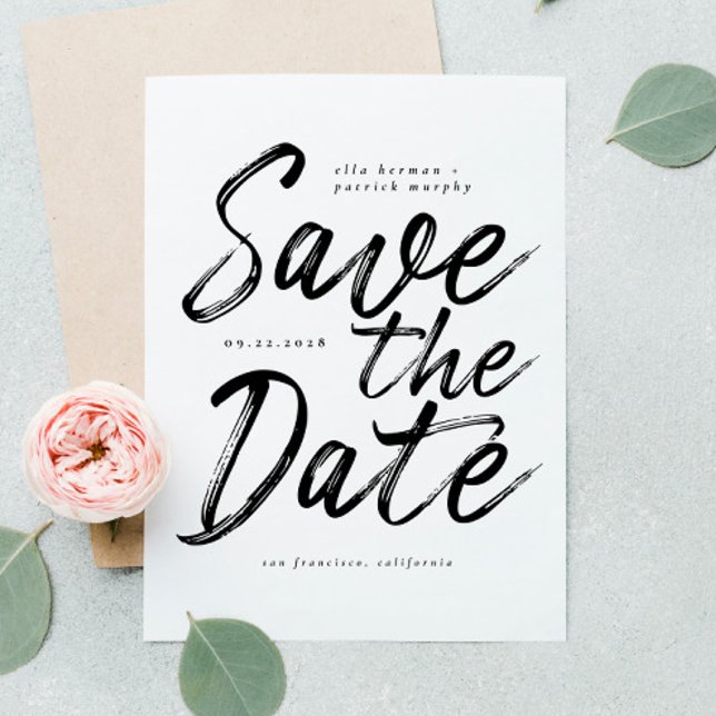 Fun Modern Handwritten Wedding Save the Date Invitation (Creator Uploaded)