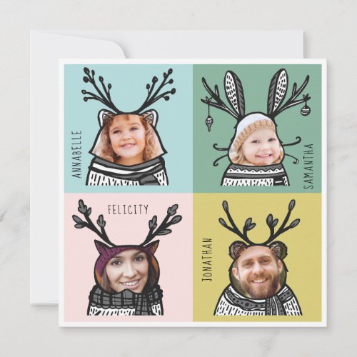 Fun  Modern Holiday Animal Characters Family