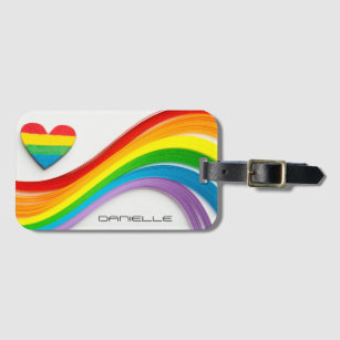 Gay Homosexual Lesbian Rainbow Lips Pride Luggage Tag Label Travel Bag Label With Privacy Cover Luggage Tag Leather Personalized Suitcase Tag Travel Accessories