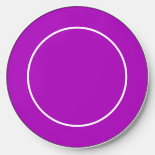 Fun Modern Magenta Pink White Rim Accent Stripe Wireless Charger
