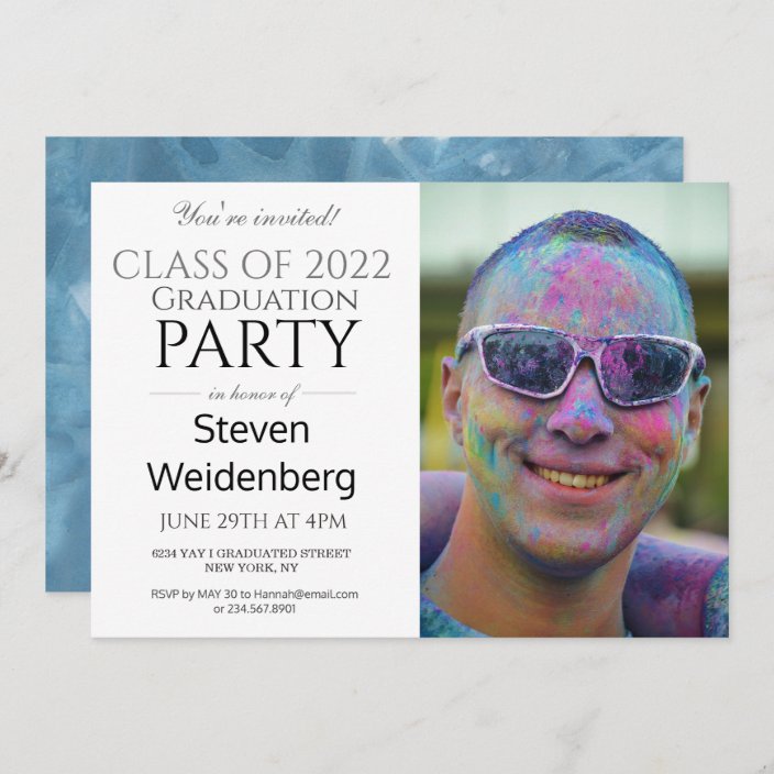 Fun Modern Male 2022 Graduation Party Invitation
