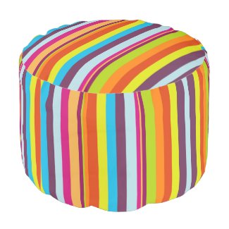 Fun Modern Mid-Century Colorful Stripes Round