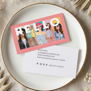 Fun Modern Minimal Social Media Influencer Photo Business Card