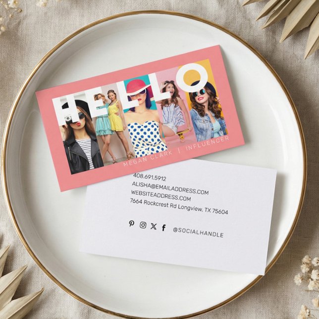 Fun Modern Minimal Social Media Influencer Photo  Business Card (Fun Modern Minimal Social Media Influencer Photo Business Card)