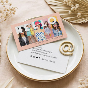 Fun Modern Minimal Social Media Influencer Photo  Business Card