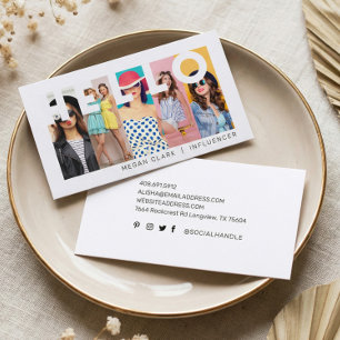 Fun Modern Minimal Social Media Influencer Photo Business Card